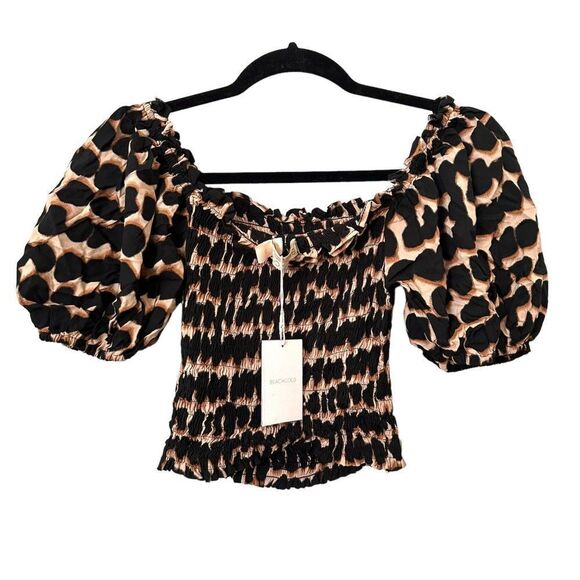 BEACHGOLD Joan Puff Sleeve‎ Crop Top NWT Sz S - Picture 3 of 4